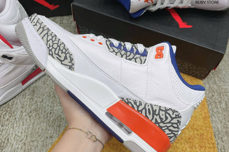 Hình ảnh thực tế phiên bản Jordan 3 Retro Knicks Rep 1 1 tại Ruby Store