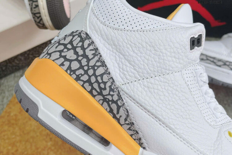 Hình ảnh thực tế mẫu giày Jordan 3 trắng vàng Replica 1:1 tại Ruby Store