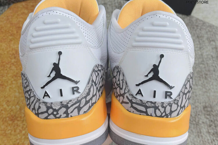Hình ảnh thực tế mẫu giày Jordan 3 trắng vàng Replica 1:1 tại Ruby Store
