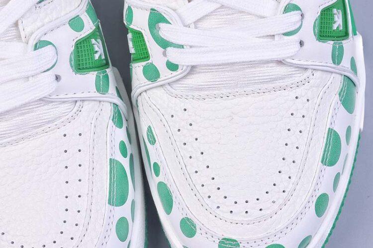 Giày Louis Vuitton Trainer Yayoi Kusama White Green Xanh Lá