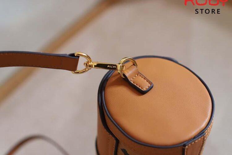 Túi MCM Small Tracy Cylinder Bag in Visetos Nâu Best Quality