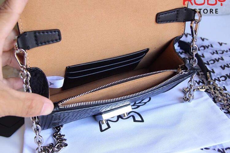 Túi MCM Tracy Crossbody In Visetos Leather Block Đen 18CM Best Quality