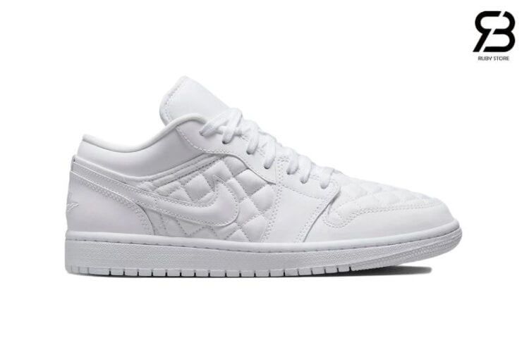 Giày Jordan 1 Low Quilted White Full Trắng Rep 1 1