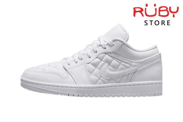 giày jordan 1 low quilted white full trắng