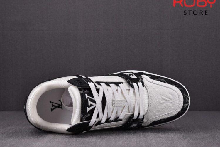 Giày LV trainer màu đen trắng bản rep