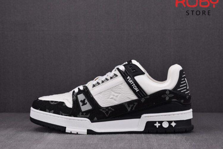 Giày Louis Vuitton Trainer White Black Replica