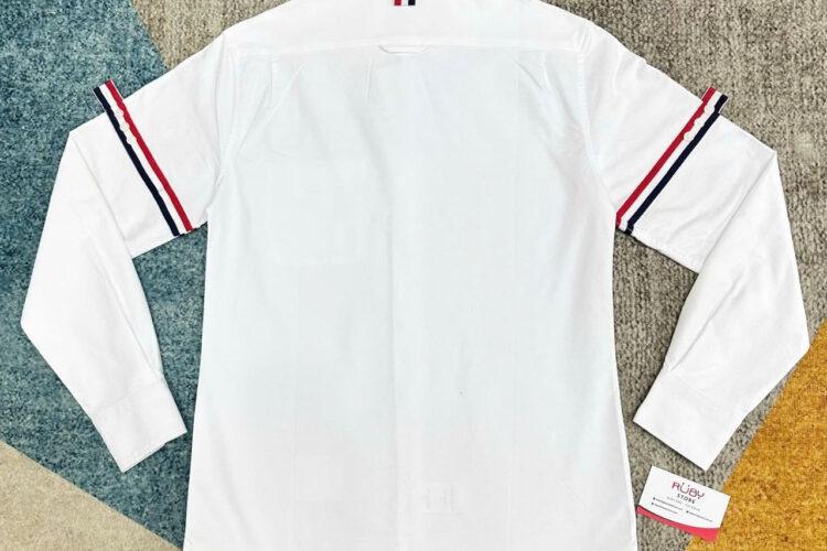 Áo Sơ Mi Trắng Thom Browne 3 Sọc Đỏ Xanh Siêu Cấp