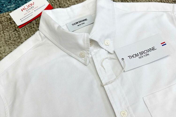 Áo Sơ Mi Trắng Thom Browne 3 Sọc Đỏ Xanh Siêu Cấp