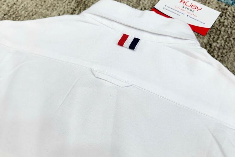 Áo Sơ Mi Trắng Thom Browne 3 Sọc Đỏ Xanh Siêu Cấp