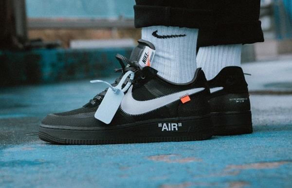 giày nike air force 1 off-white đen