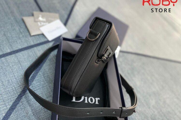 Túi Dior Lock Messenger Clutch Verticle Pouch Black Calfskin Rep 1 1