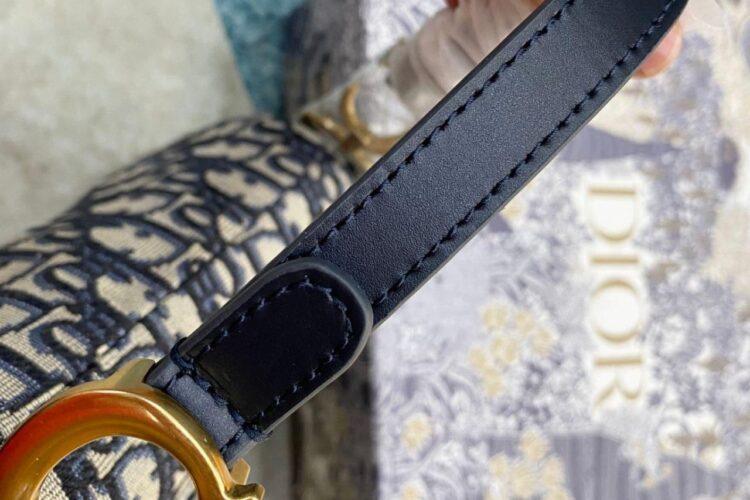 Túi Dior Mini Saddle Bag Blue Oblique Size 21 Replica
