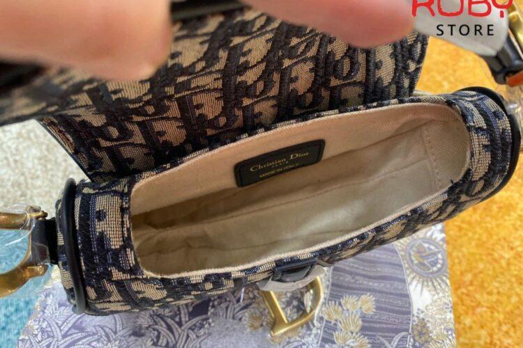 Túi Dior Mini Saddle Bag Blue Oblique Size 21 Rep 1 1