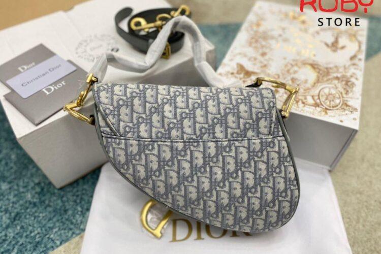 Túi Dior Saddle Medium Bag Grey Oblique Canvas Replica