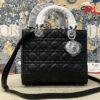 Túi Medium Lady Dior Black Size 24 SHW