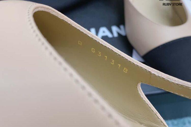 Dép Cao Gót Chanel 22S Slingbacks Beige Black Pump Siêu Cấp