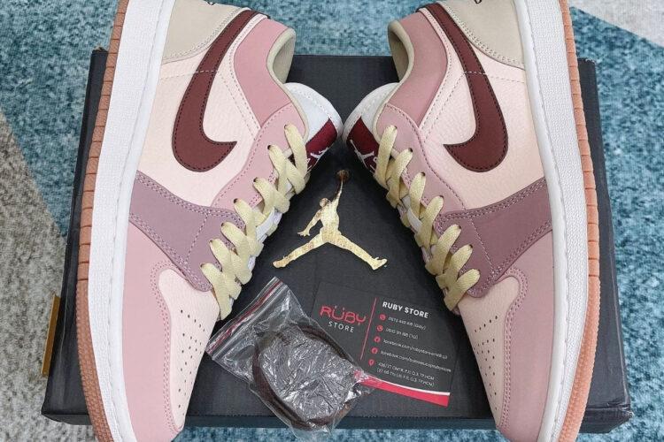 Giày Jordan 1 Low Dark Bony Smoke Mauve Màu Hồng