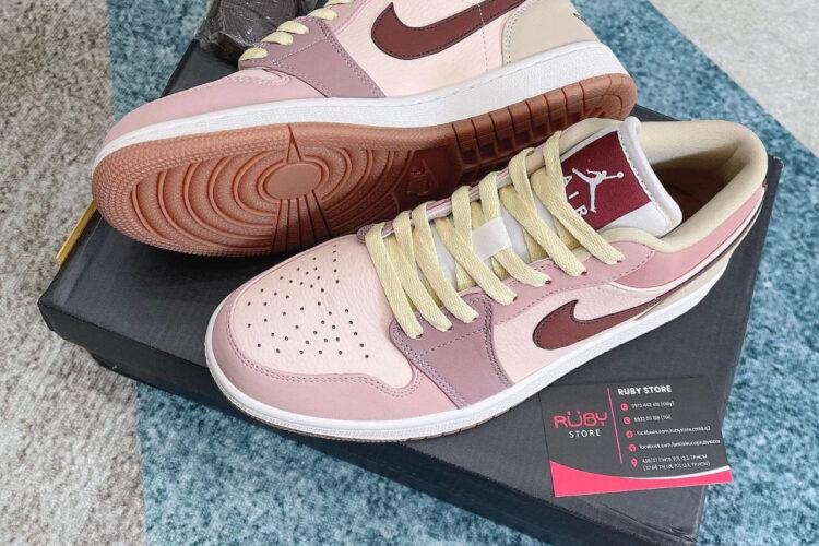Giày Jordan 1 Low Dark Bony Smoke Mauve Màu Hồng