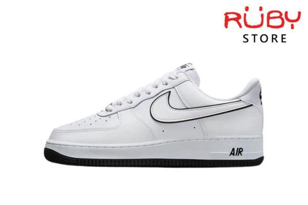 Giày Air Force 1 07 Low White Black Outline Swoosh