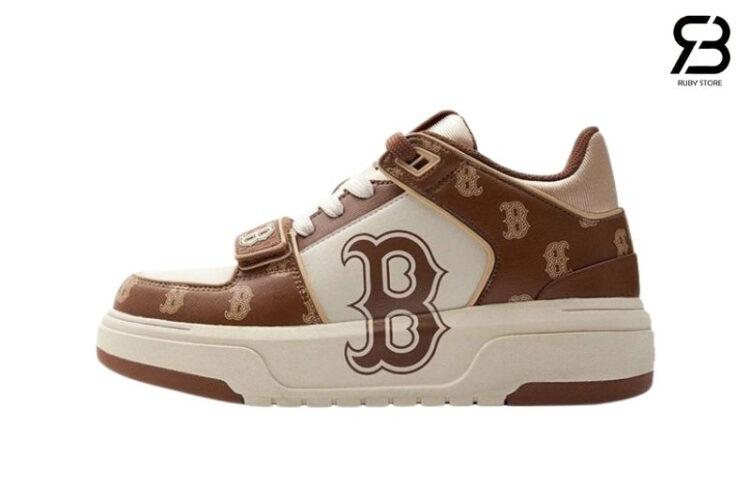 Giày MLB Chunky Liner Mid Monogram Boston Brown Nâu Rep 1 1