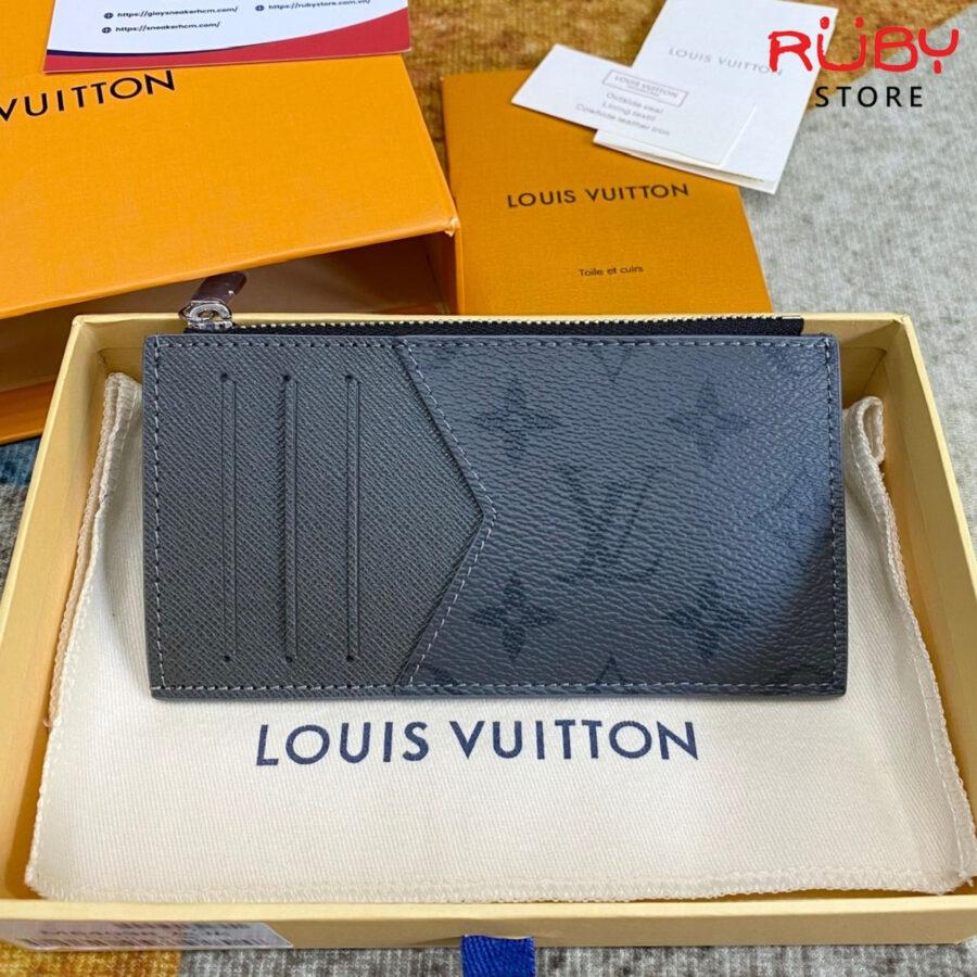 Ví LV Coin Card Holder Silver Grey Monogram Taigarama M30839 Siêu Cấp