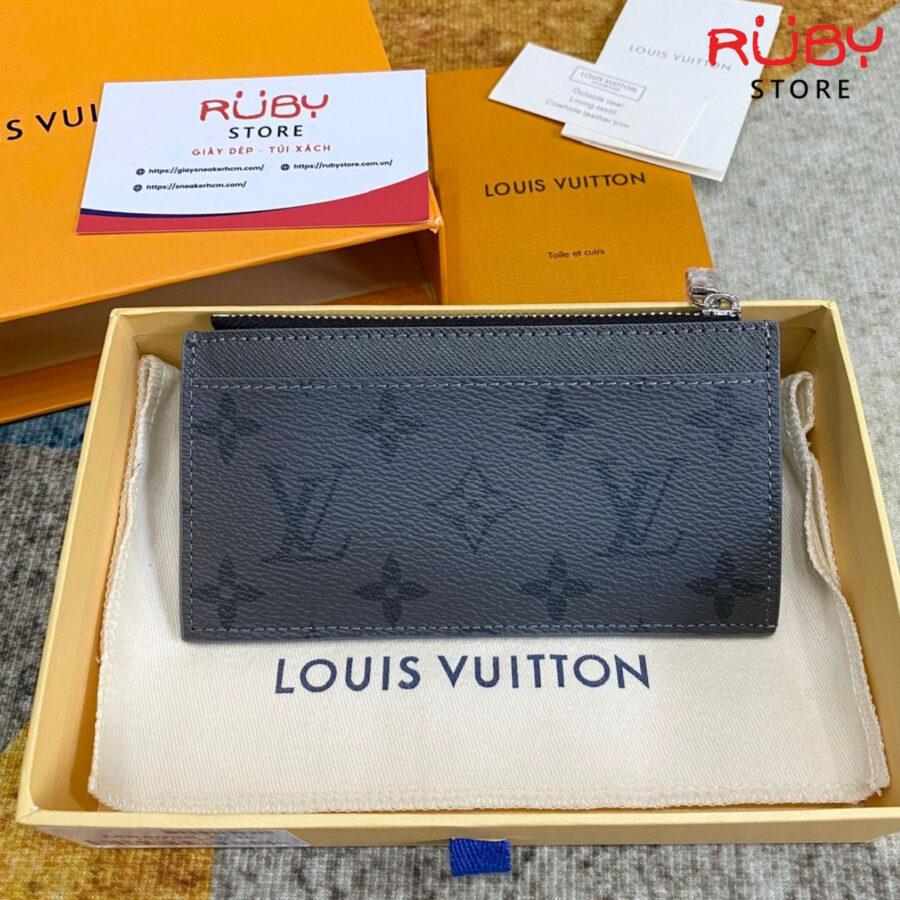Ví LV Coin Card Holder Silver Grey Monogram Taigarama M30839 Siêu Cấp