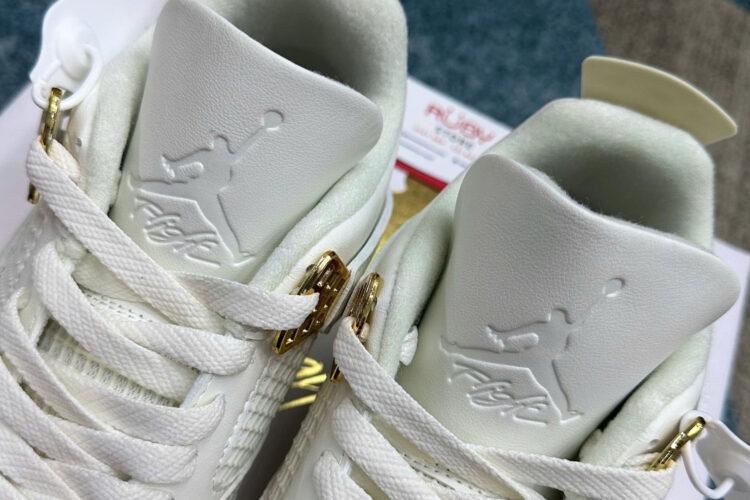 Giày Jordan 4 Retro Metallic Gold Trắng Kem