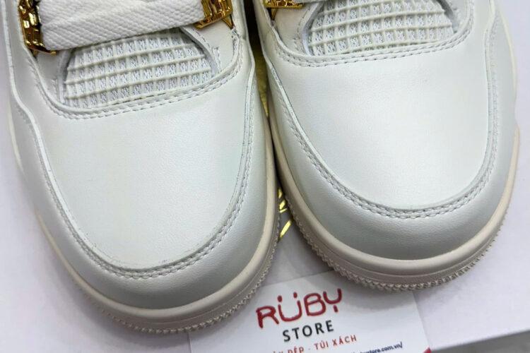 Giày Jordan 4 Retro Metallic Gold Trắng Kem