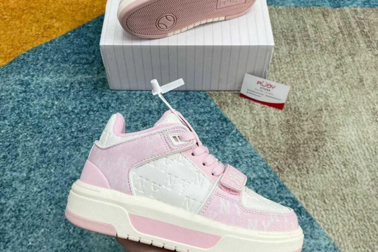 Giày MLB Chunky Liner Mid Monogram NY Pink Hồng Trắng
