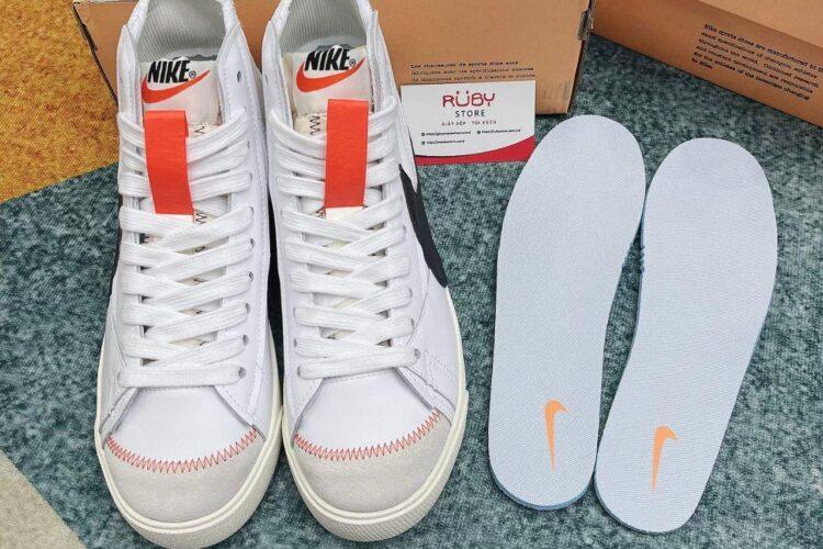 Giày Nike Blazer Mid 77 Jumbo White Black Trắng đen cổ cao Rep 1 1