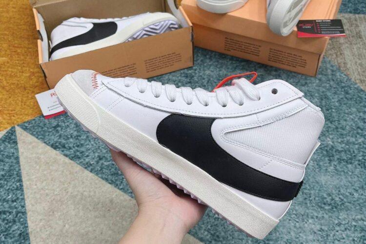 Giày Nike Blazer Mid 77 Jumbo White Black Trắng đen cổ cao Rep 1 1