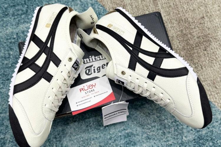 Giày Onitsuka Tiger Mexico 66 Cream Black Gold Trắng đen vàng