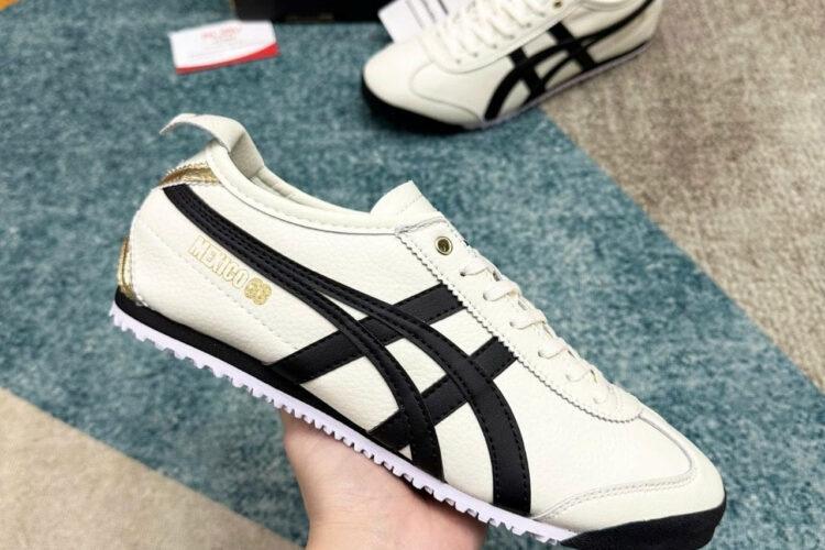 Giày Onitsuka Tiger Mexico 66 Cream Black Gold Trắng đen vàng