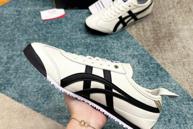 Giày Onitsuka Tiger Mexico 66 Cream Black Gold Trắng đen vàng