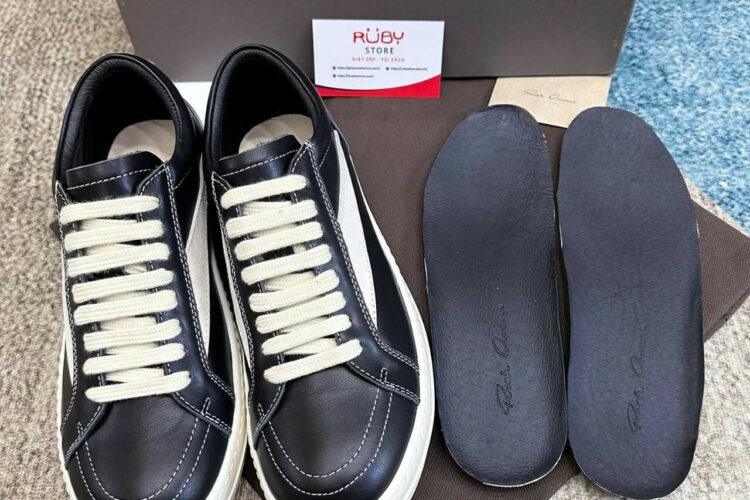 Giày Rick Owens Vintage Sneaks Black Milk White đen trắng