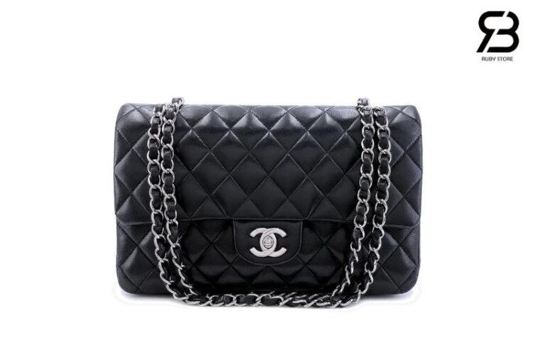 Túi Chanel Classic Medium Black Lambskin SHW Size 25 Màu Đen