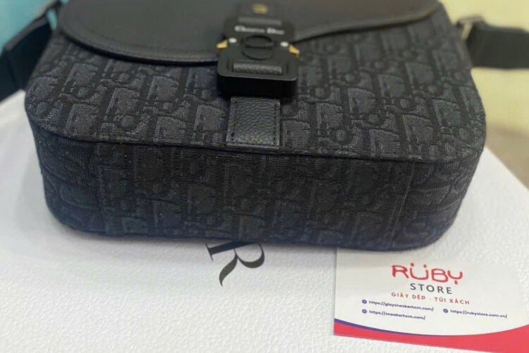 Túi Dior Small Saddle Messenger Bag With Flap Black Oblique đen