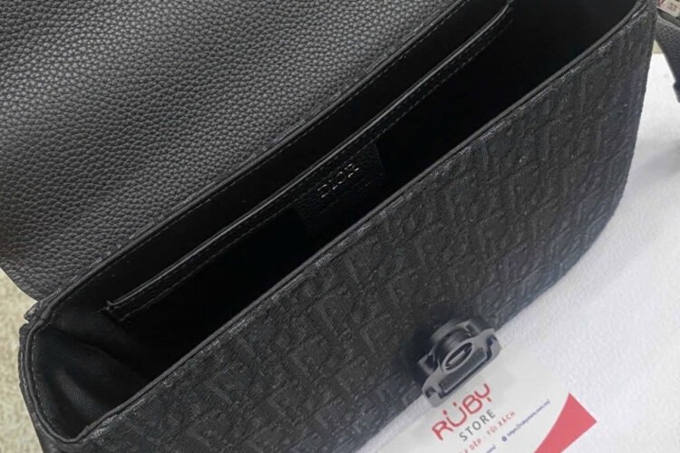 Túi Dior Small Saddle Messenger Bag With Flap Black Oblique đen