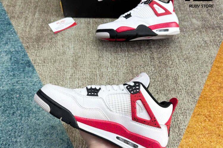 Giày Jordan 4 Retro Red Cement Trắng Đỏ Best Quality (Deal)