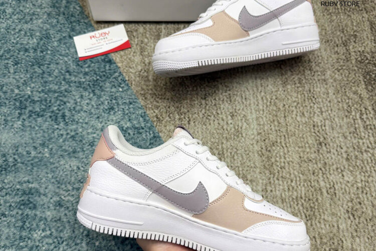 Hình ảnh thực tế đôi giày Nike AF1 Shadow màu trắng nâu Rep 1 1