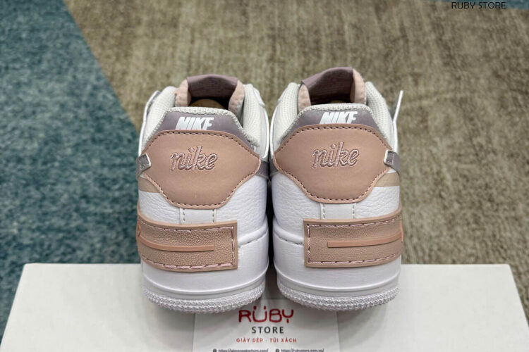 Hình ảnh thực tế đôi giày Nike AF1 Shadow màu trắng nâu Rep 1 1