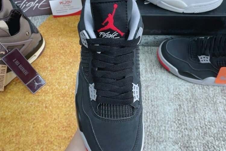 Giày Jordan 4 Retro Bred Reimagined đen xám đỏ