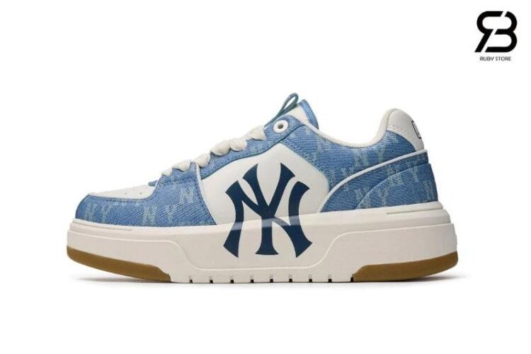 Giày MLB Chunky Liner Denim Classic Mono New York Yankees Xanh