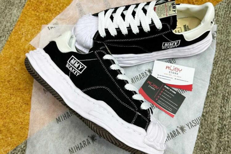 Giày Maison Mihara Yasuhiro Blakey OG Sole Canvas Low Black đen