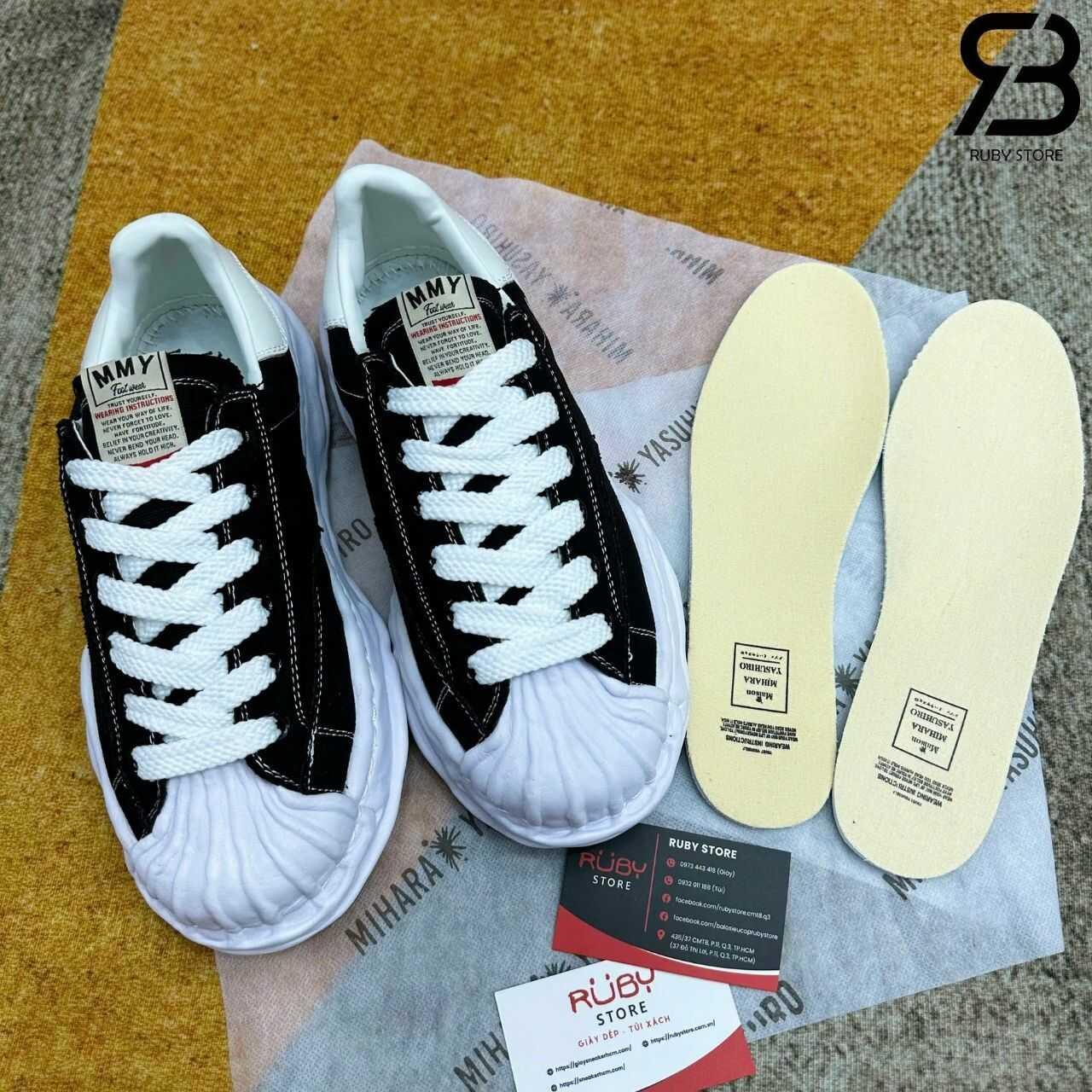 Giày Maison Mihara Yasuhiro Blakey OG Sole Canvas Low Black đen