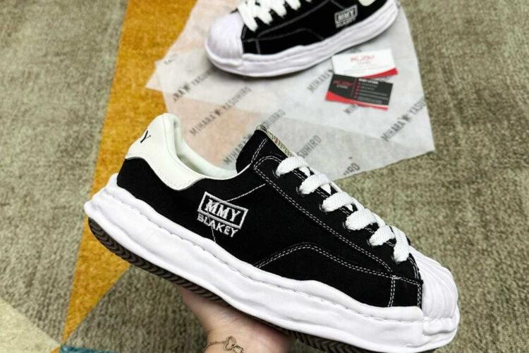 Giày Maison Mihara Yasuhiro Blakey OG Sole Canvas Low Black đen