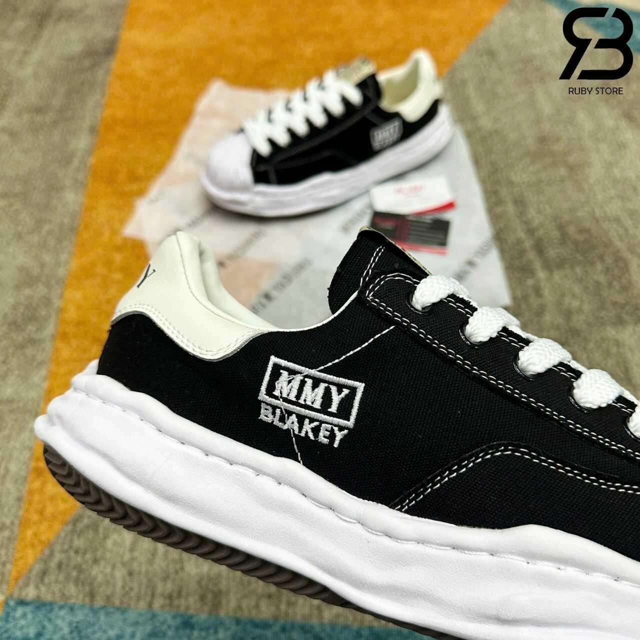 Giày Maison Mihara Yasuhiro Blakey OG Sole Canvas Low Black đen