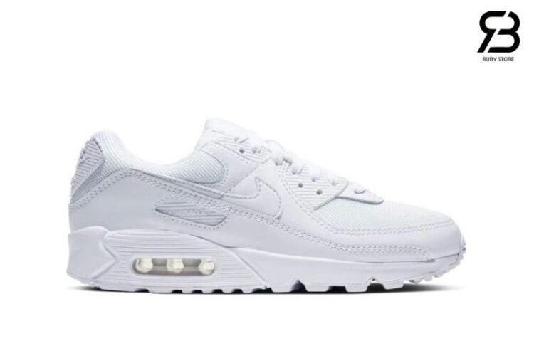 Giày Nike Air Max 90 Leather Triple White Full Trắng Rep 1 1