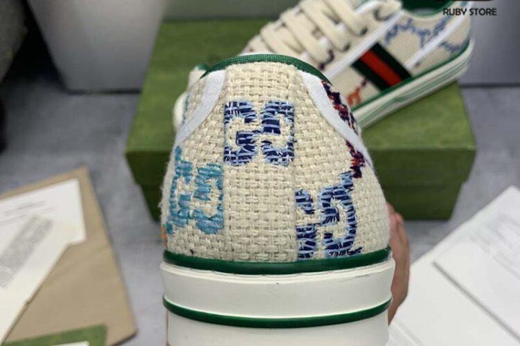 Giày Gucci Tennis 1977 Multicolor Embroidery GG Canvas Siêu Cấp TT