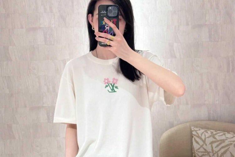 Áo Thun LV Tyler Short-Sleeved Cotton Knitted Crewneck Trắng